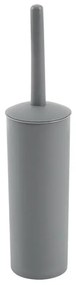 Portascopino wc da appoggio tondo grigio in plastica con scopino