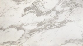 Tavolo BEVERLY HILLS in vetroceramica effetto marmo statuario e metallo verniciato antracite, allungabile 160&#215;90 cm &#8211; 240&#215;90 cm