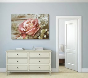 Stampa su tela – Rosa vintage rosa