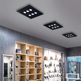 6-light ceiling lamp - 259.360 - Dado collection - Metal Lux Vetro nero