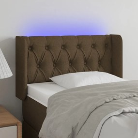 Testiera A Led Marrone Scuro 83x16x78/88 Cm İn Tessuto /