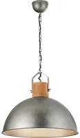 Lampada Sospensione Interno Vintage Cupola Metallo Legno Delhi GD Trio