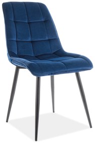 POSH Blu scuro (tessuto Bluvel 86) - MODERNA SEDIA IMBOTTITA PER SALONE/SALA DA PRANZO VELVET