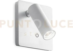 Lite applique a parete bianco led 3000k 3w  200 lm con interruttore