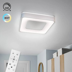 Plafoniera LED Quadrata 72W Ø480mm CCT Dimmerabile + Telecomando Bianca