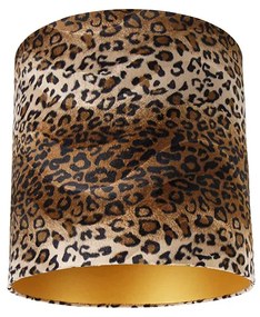 Paralume in velluto con stampa leopardata 40/40/40 interno oro