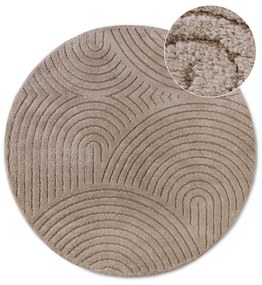 Tappeto rotondo in marrone chiaro ø 160 cm Panglao New York Taupe – Elle Decoration