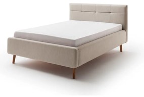 Letto matrimoniale imbottito beige con contenitore con rete inclusa 140x200 cm Lotte – Meise Möbel