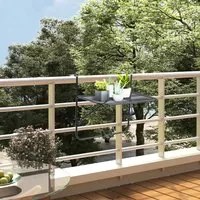 Tavolo da Balcone Nero 60x40 cm in Acciaio 325924