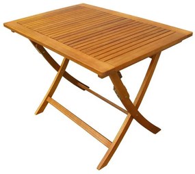 SOLEA - tavolo da giardino pieghevole salvaspazio in legno massiccio di acacia 100x70