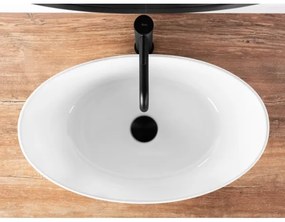 REA-U6802 - Lavabo da appoggio KATE 27x45 cm ceramica/bianco lucido