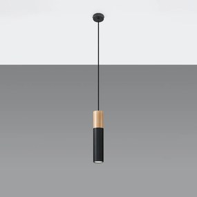 Lampadario a Sospensione PABLO 1 in Legno e Acciaio con base GU10