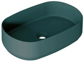Lavabo da appoggio Kyoto ovale in ceramica L 55 x H 12 x P 36 cm verde