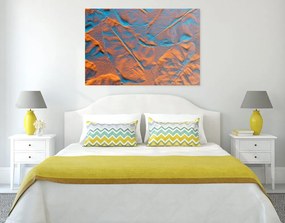 Quadro su tela – Texture di foglie sulla spiaggia di sabbia
