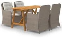 Set Mobili da Pranzo per Giardino 5 pz Marrone 3068771