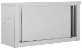 Armadio Da Cucina Con Ante Scorrevoli 90x40x50cm Acciaio Inox /