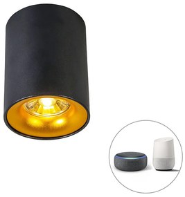 Faretto intelligente nero con oro incl. Lampadina WiFi GU10 - Ronda