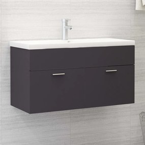 Mobile Sottolavabo Grigio 90x38,5x46 Cm İn Legno Multistrato /