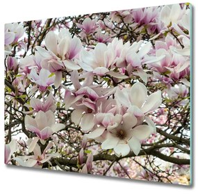 Tagliere in vetro temperato Fiori magnolia 60x52 cm
