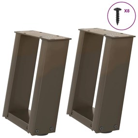 Gambe Tavolino Caffè A U 2 Pz 30x(30-31)cm İn Acciaio /