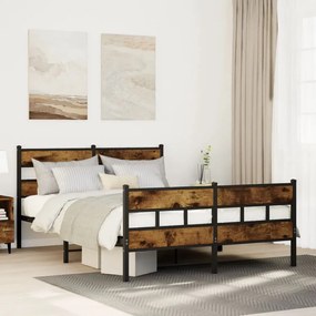 Giroletto Senza Materaso İn Metallo Rovere Fumo 140x190 Cm /