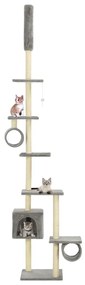 Albero per gatti con tiragraffi in sisal 203 cm grigio