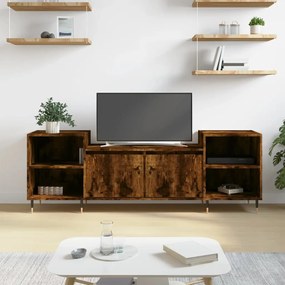 Mobile tv rovere fumo 160x35x55 cm in legno multistrato