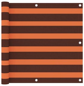 Paravento Balcone Arancione E Marrone 90x500 Cm Tessuto Oxford /