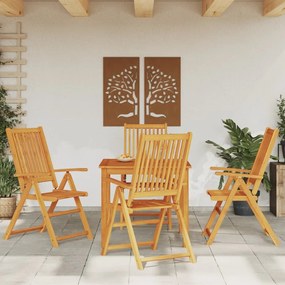 Set Da Pranzo Per Giardino 5 Pz İn Legno Massello Di Acacia /