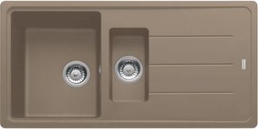 Lavello integrato 1.5 vasche in fragranite marrone FRANKE Boston L 50 x L 97 cm, reversibile