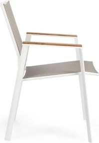 Sedia Da Esterno In Alluminio E Textilene Con Braccioli Cameron Bianco Bizzotto