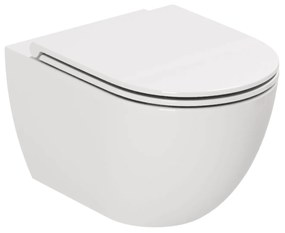 Wc Sospeso Senza Brida Azzurra Ceramica "Comoda" Bianco Lucido