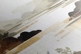 Quadro su tela – Lago nella giungla