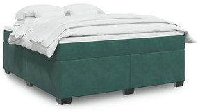 Giroletto A Molle Con Materasso Verde Scuro 180x200 Cm Velluto /