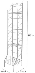 Portafiori con quattro ripiani 30 x 29 x 148 cm