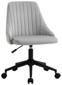 EASYCOMFORT Sedia da Ufficio ergonomica girevole con altezza regolabile in Velluto - Grigio