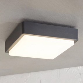 Lindby plafoniera LED da esterni Nermin, 22 cm, IP65, angolare Nermin, Nero, Plastica, Moderno, Plafoniere LED