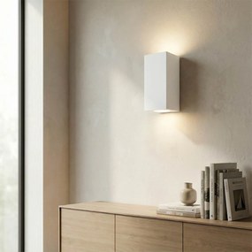 Applique da Parete 2xGU10 Rettangolare in Gesso Pitturabile