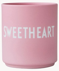 Tazza di design senza manico rosa con scritta Favourite SWEETHEART