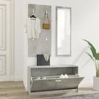 Set Scarpiere 3 in 1 Grigio cemento in Legno Multistrato cod 11827