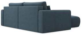 Divano angolare blu allungabile/con contenitore (con penisola a sinistra/con chaise lounge) Kapua – Makamii