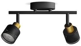 Philips - Faretto NIALL 2xGU10/5W/230V nero/ottone