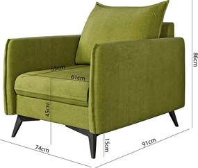 Poltrona verde Juli Bis - Ropez