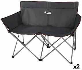 Divano a 2 Piazze Aktive Nero Pieghevole 107 x 88 x 63 cm (2 Unità)