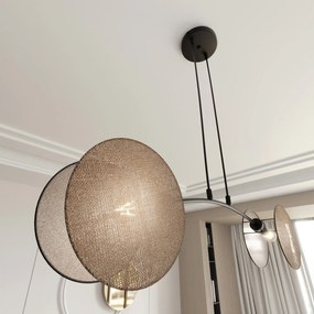 Lampada A Sospensione 2 Luci Moderna Nut In Acciaio Effetto Naturale