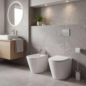 Vaso WC pavimento IDRO BRIC brenta, sedile escluso P 54 x L 37.5 x H 40 cm bianco opaco