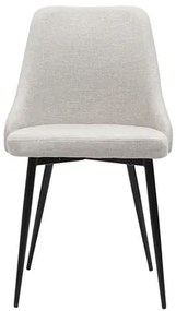 Sedie design tessuto effetto velluto naturale e metallo nero (set di 2) CULT