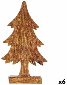 Statua Decorativa Albero di Natale Dorato Legno 5 x 31 x 15,5 cm (6 Unità)