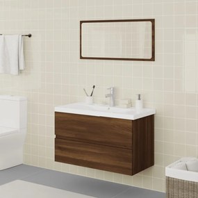 Set mobili da bagno rovere marrone in legno multistrato