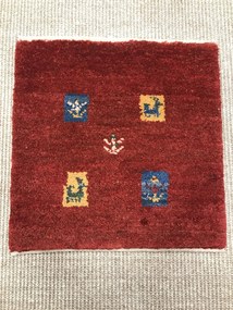 Gabbeh Tappeto 40x40 Rosso (Iran) Annodato A Mano